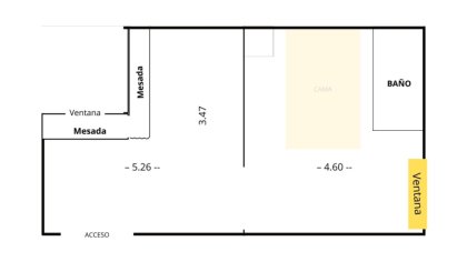 Departamento de 2 ambientes ubicado en el barrio de San Nicolás
